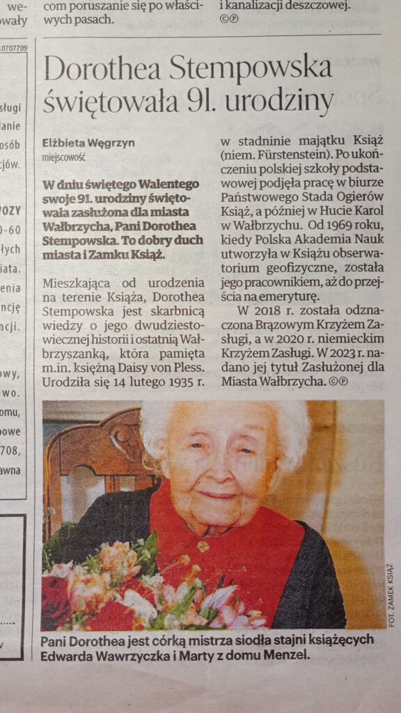 Frau Doris Stempowska feiert 91